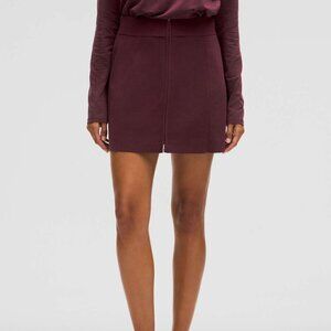 NWT Lululemon Ribbed-Knit Mini Skirt Garnet SMALL